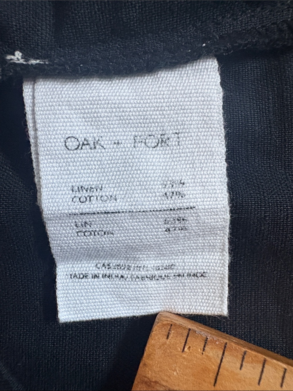 OAK + FORT Black Short-Sleeve linen/cotton, Utility Shirt with Waist Tie Sz M. - Picture 7 of 8